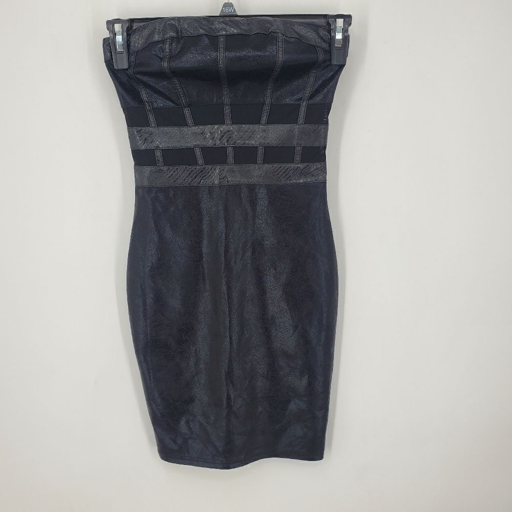 Alt. B Bodycon Black Strapless Dress With Back Zipper Closure Size Small